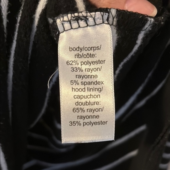 Maurices Black and White Striped Hoodie Sweatshirt - Picture 3 of 6